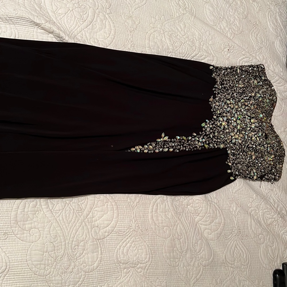 Black long dress with crystal/sparkly top half